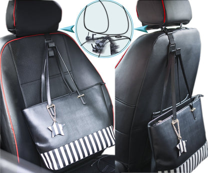 Heroway Car Headrest Hooks – 4 Pack, Black
