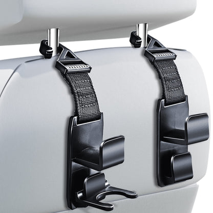 Heroway Car Headrest Hooks – 4 Pack, Black