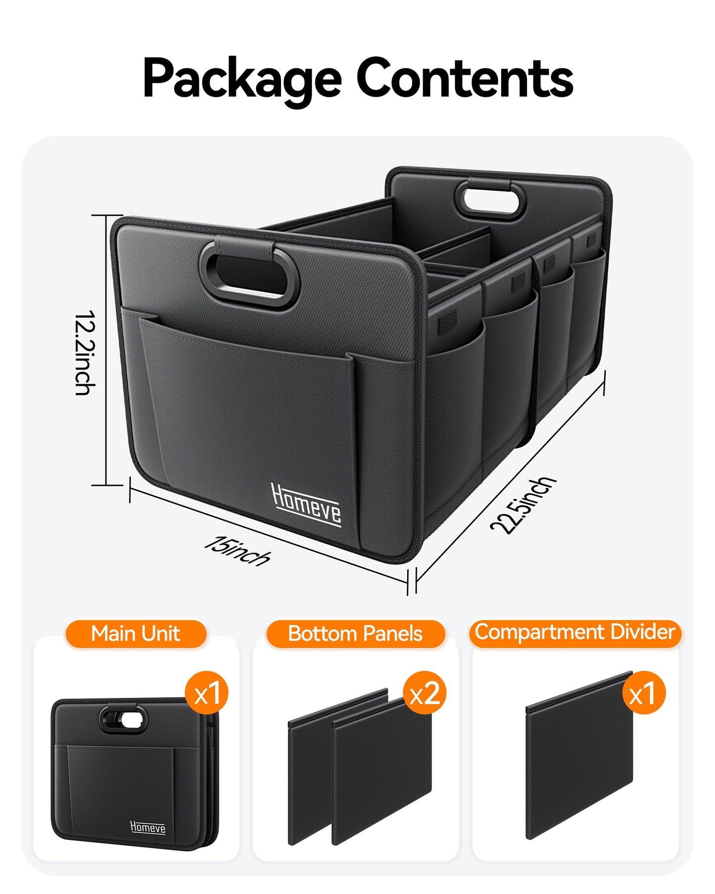 Homeve Foldable Trunk Organizer – Waterproof